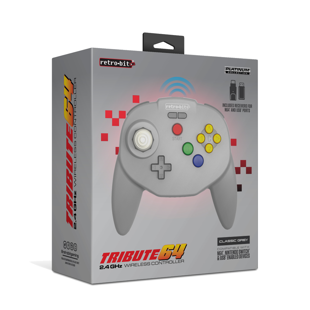 Manette sans fil Retro-Bit Tribute64 pour N64/Switch - Retro Space